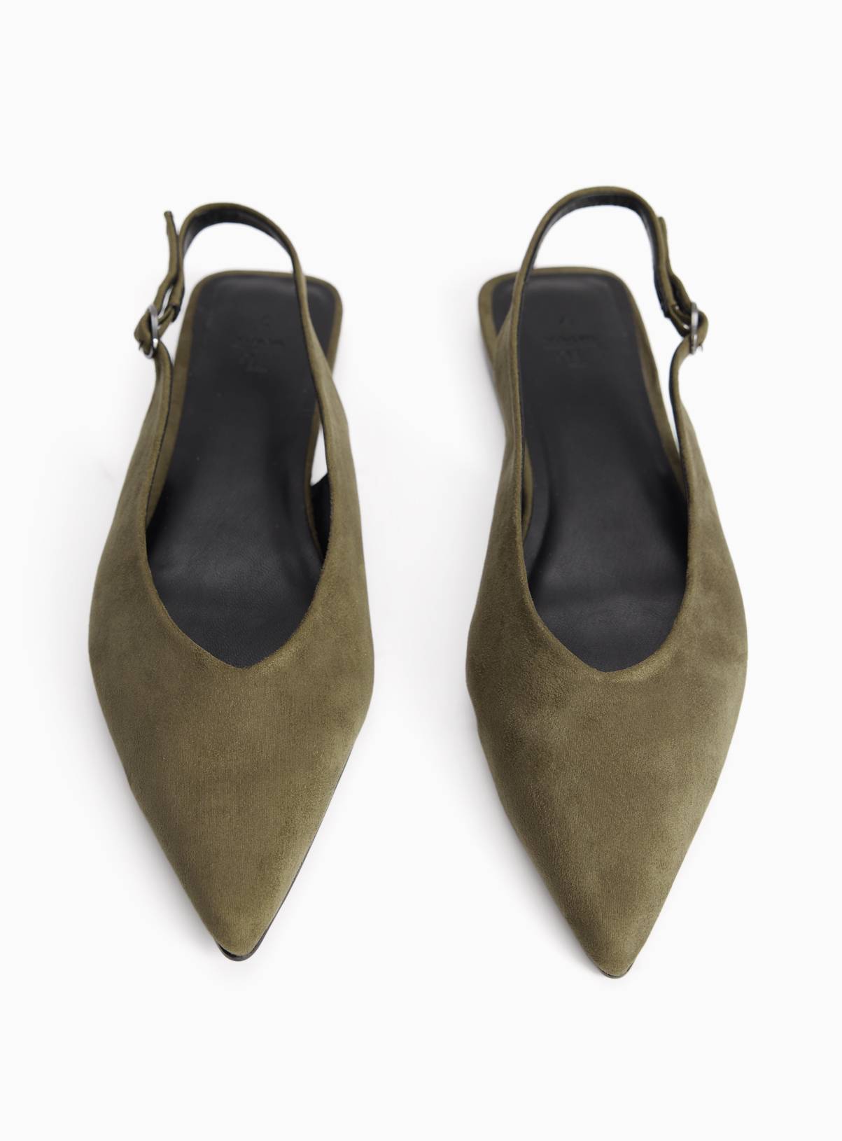 Khaki Faux Suede Slingback Sandals 8 - Image 1