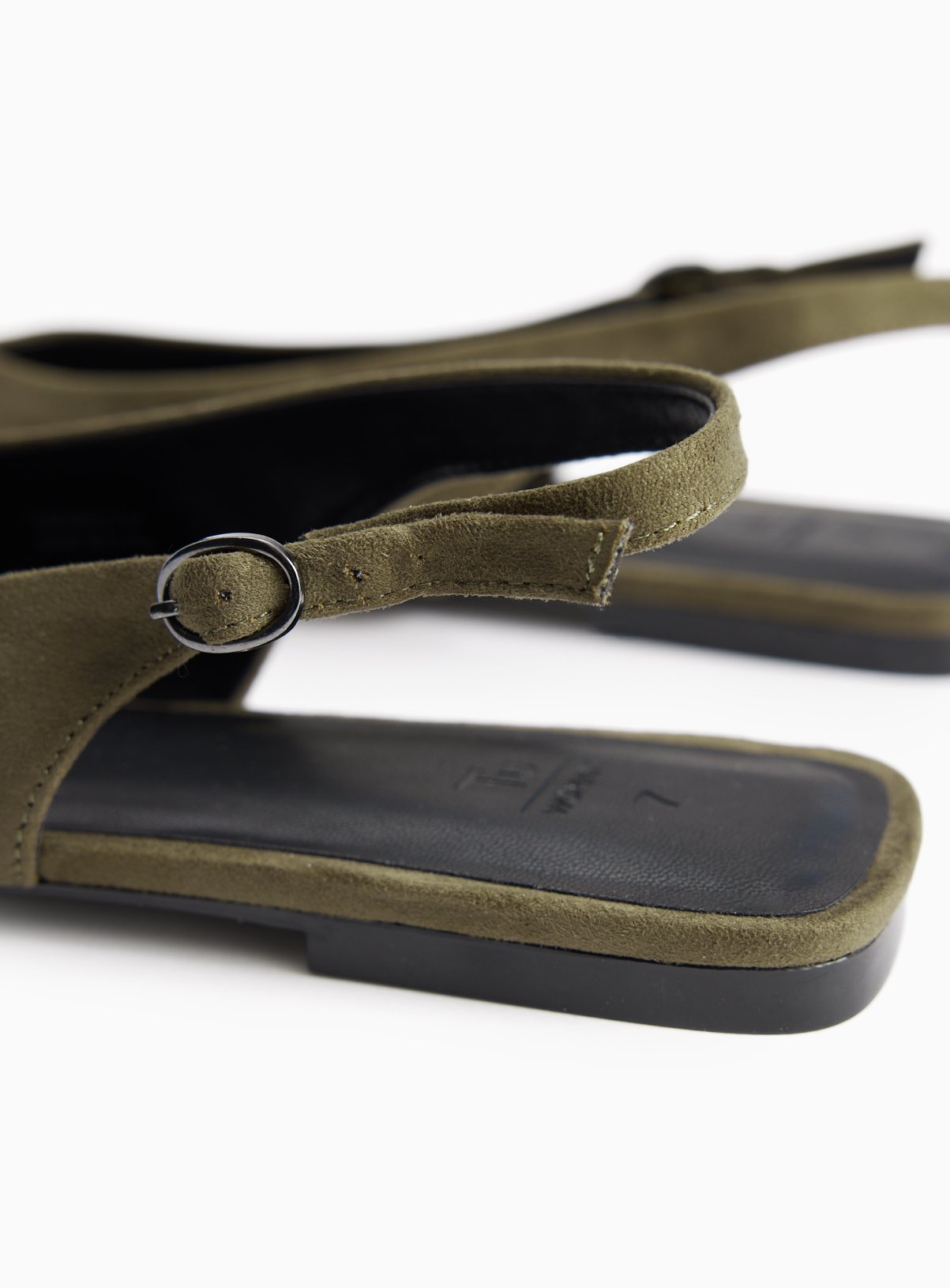 Khaki Faux Suede Slingback Sandals 8 - Image 4 thumbnail