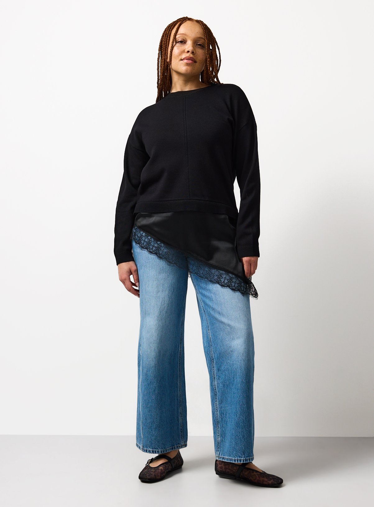 2 in 1 Black Lace Long Sleeve Top 14 - Image 3 thumbnail