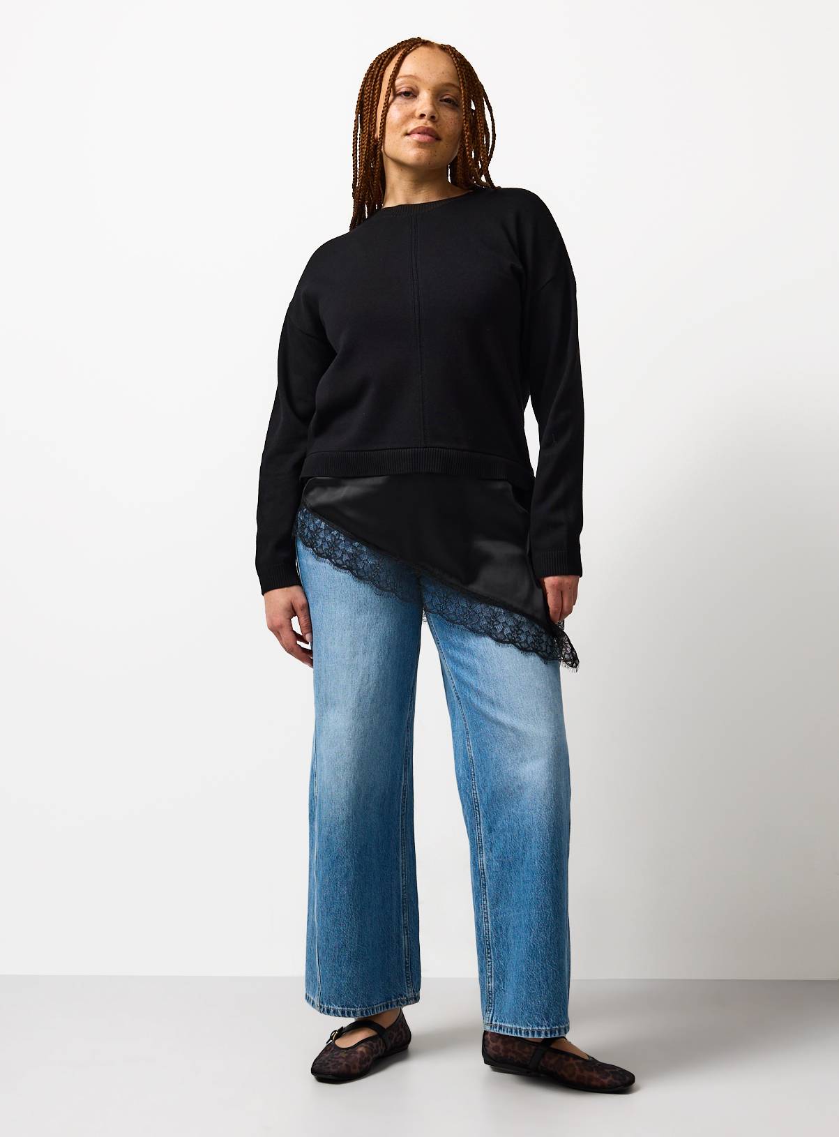 2 in 1 Black Lace Long Sleeve Top 14 - Image 3