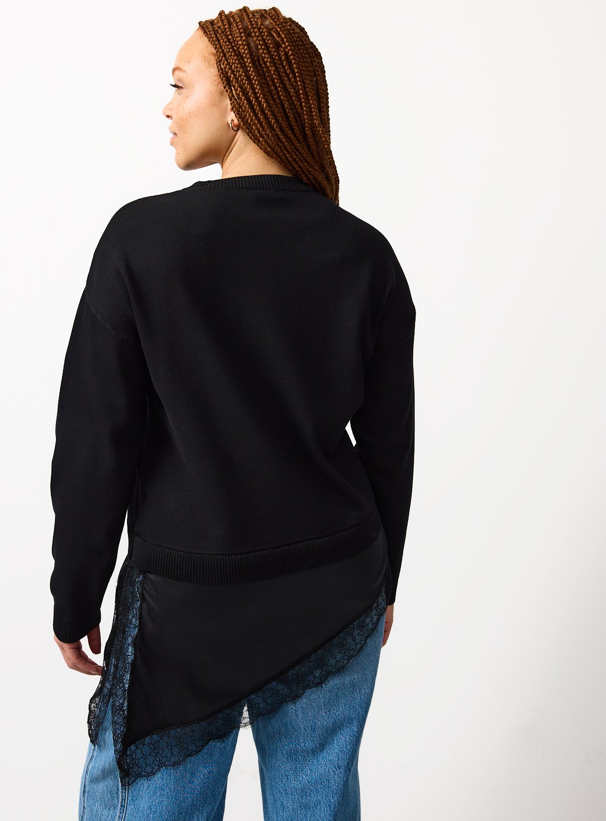 2 in 1 Black Lace Long Sleeve Top 14 - Image 4 thumbnail