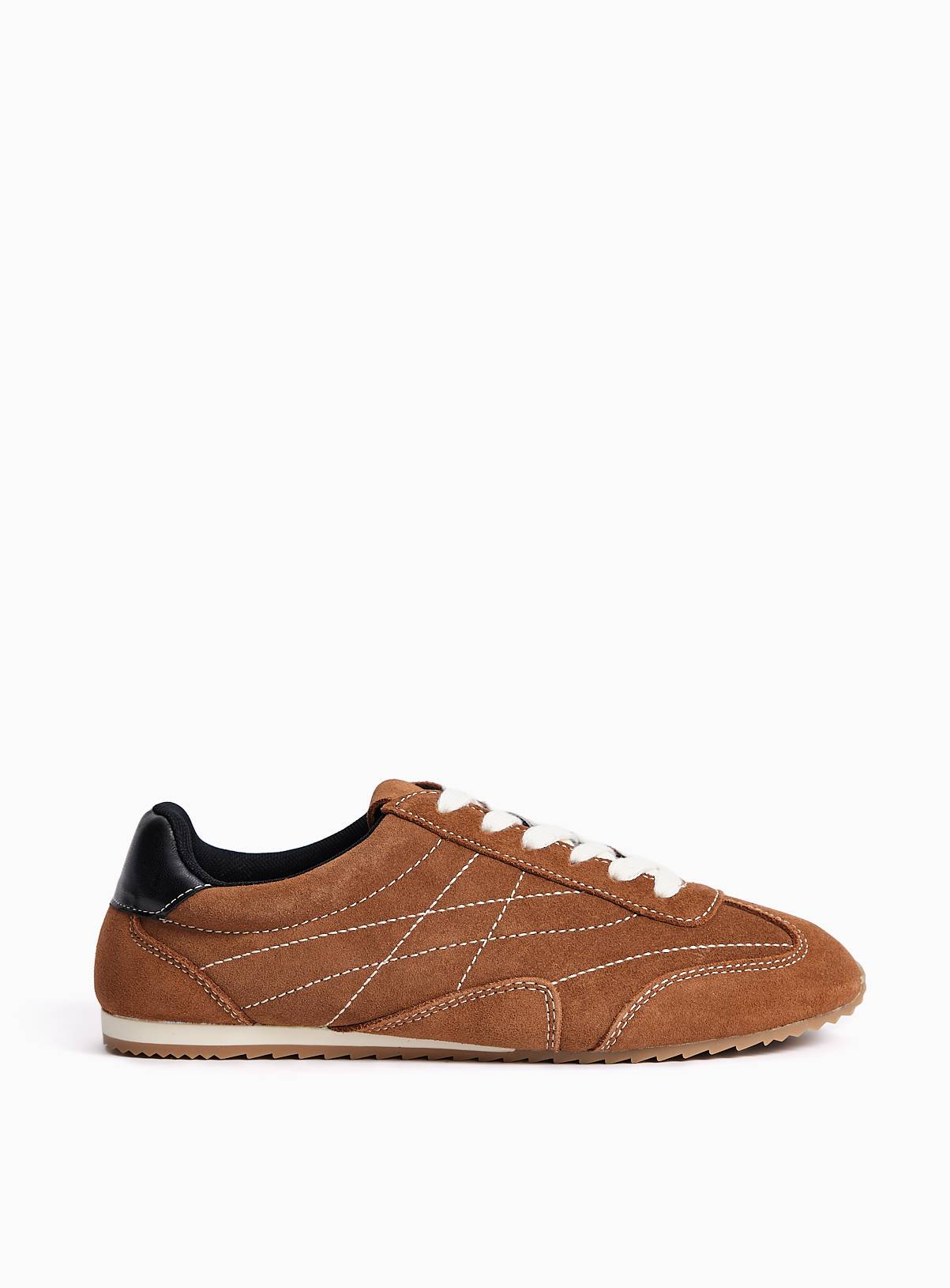 Neutral Low Profile Suede Trainers 4 - Image 2