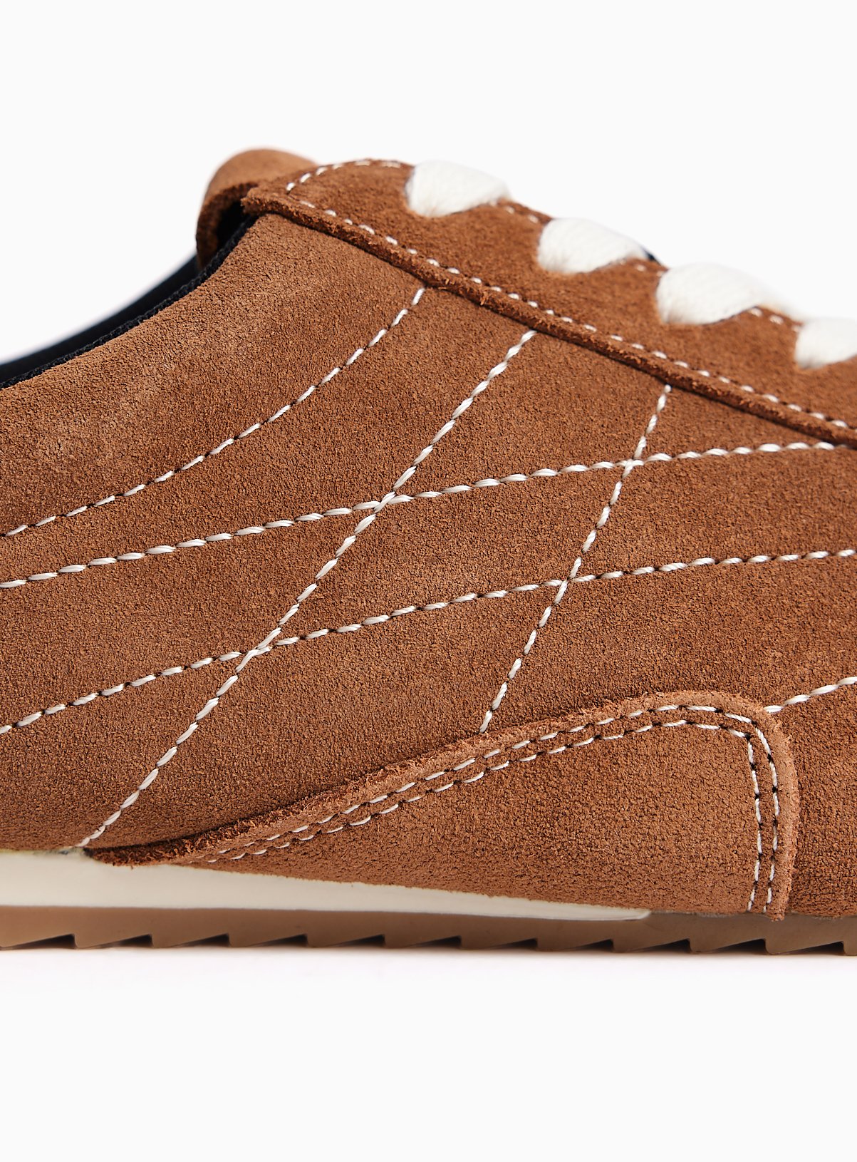 Neutral Low Profile Suede Trainers 4 - Image 3 thumbnail