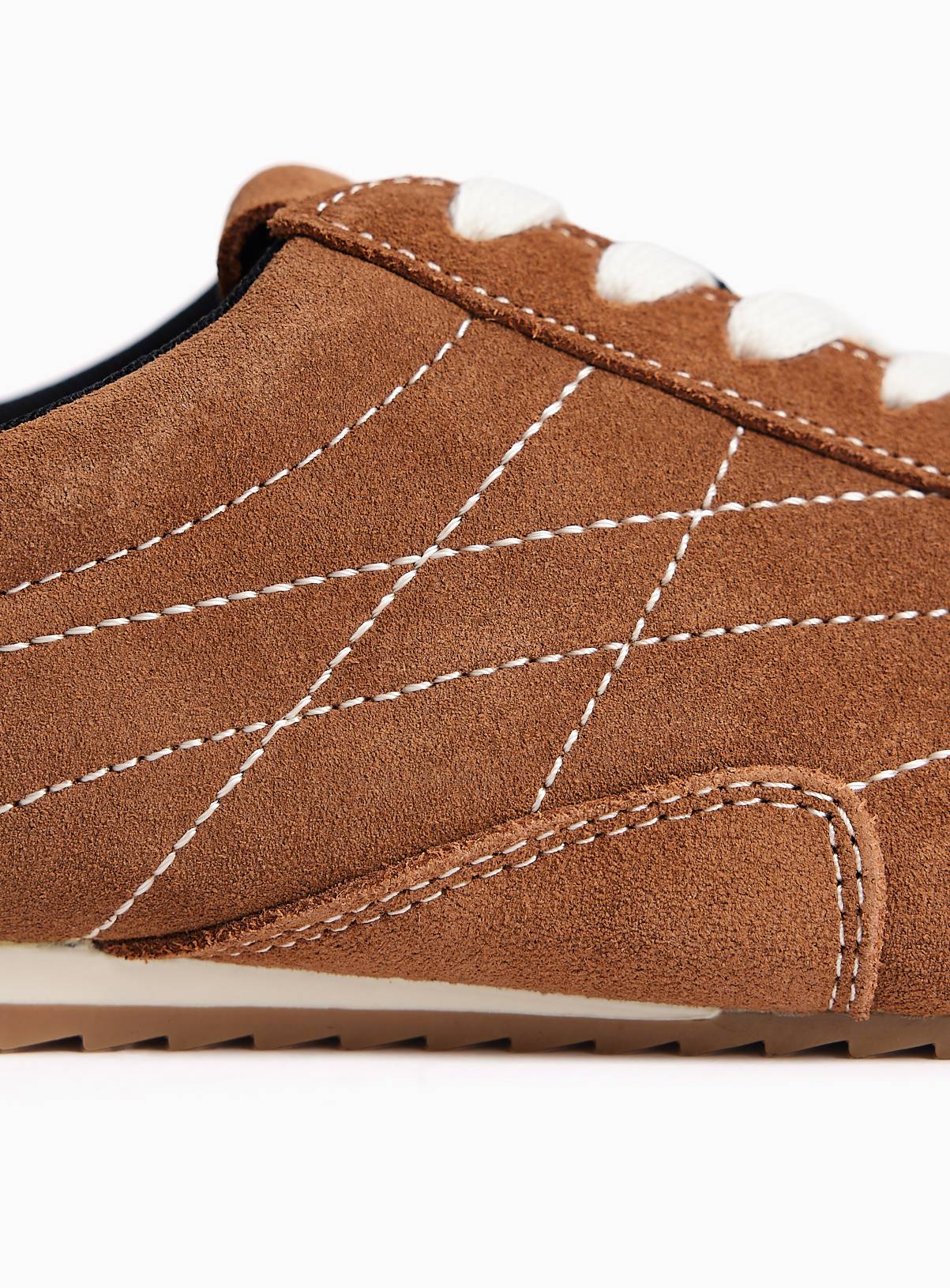Neutral Low Profile Suede Trainers 4 - Image 3