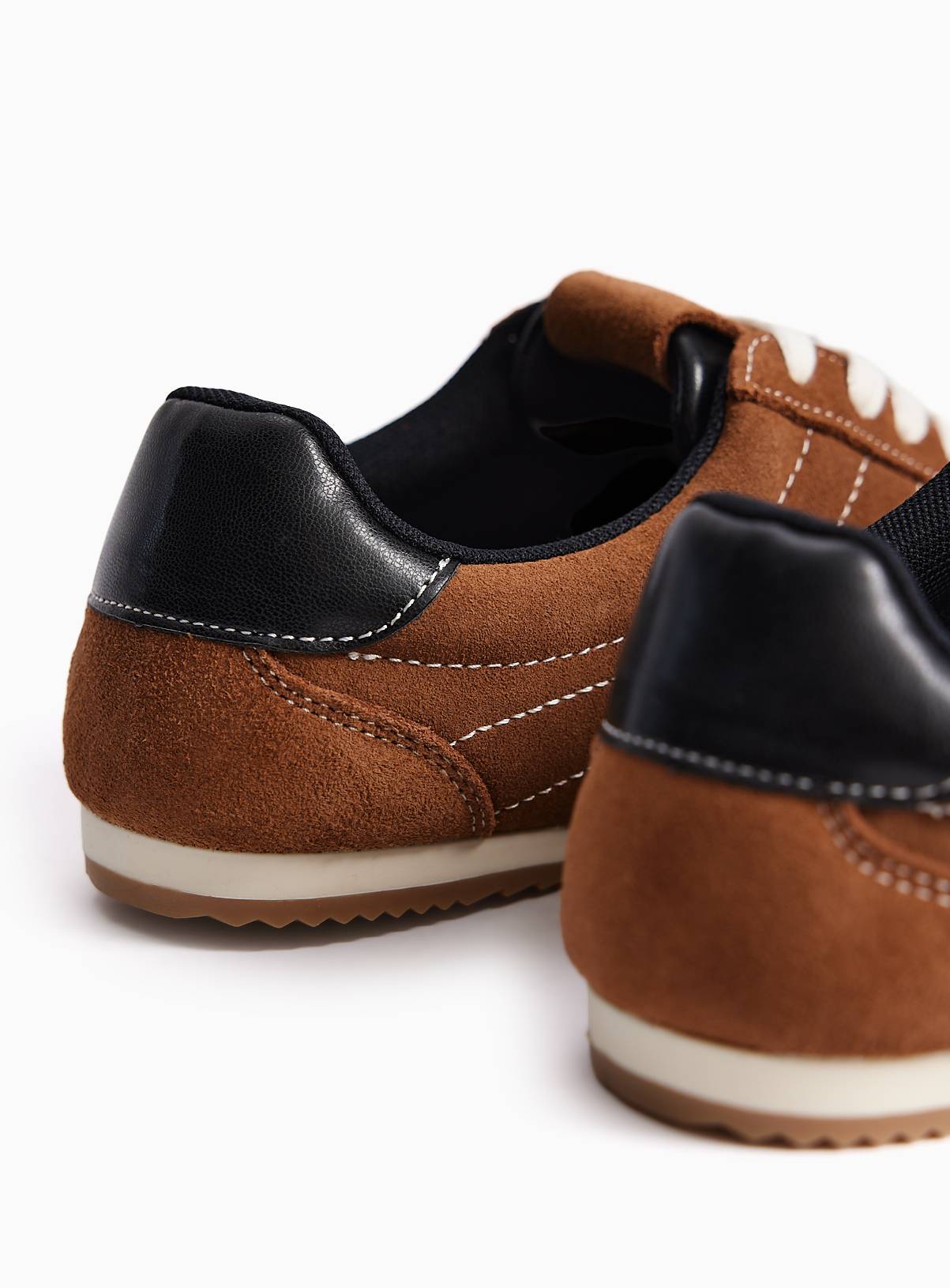 Neutral Low Profile Suede Trainers 4 - Image 4