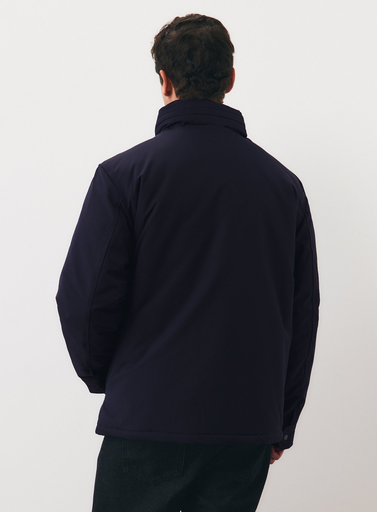Navy Hooded Aviator Jacket M - Image 5 thumbnail