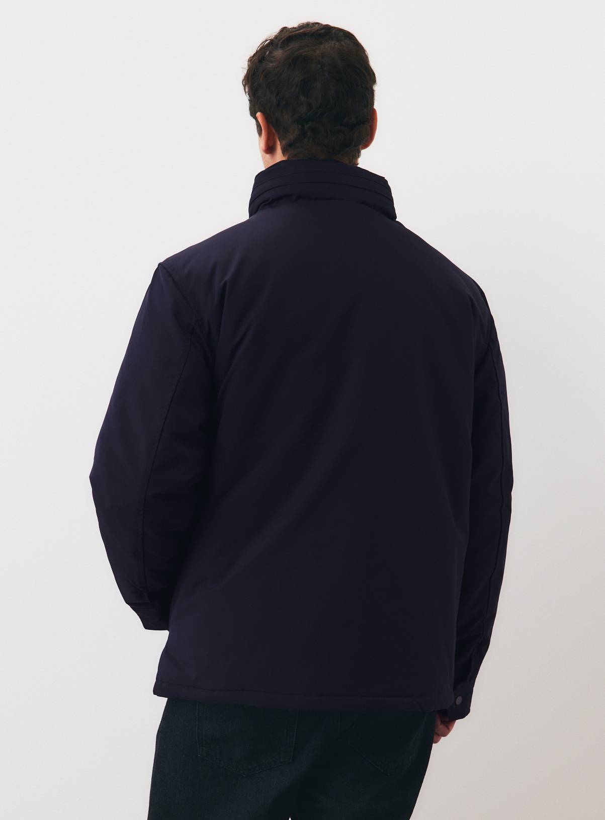 Navy Hooded Aviator Jacket M - Image 5