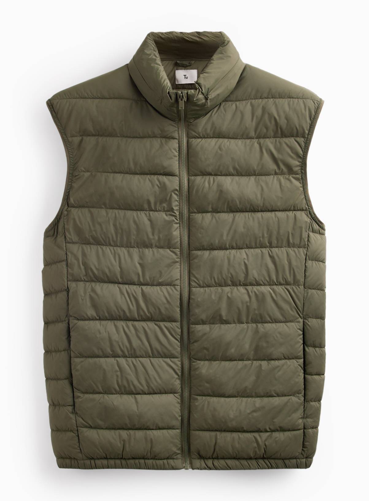 Khaki Padded Detachable Hood Gilet S - Image 2