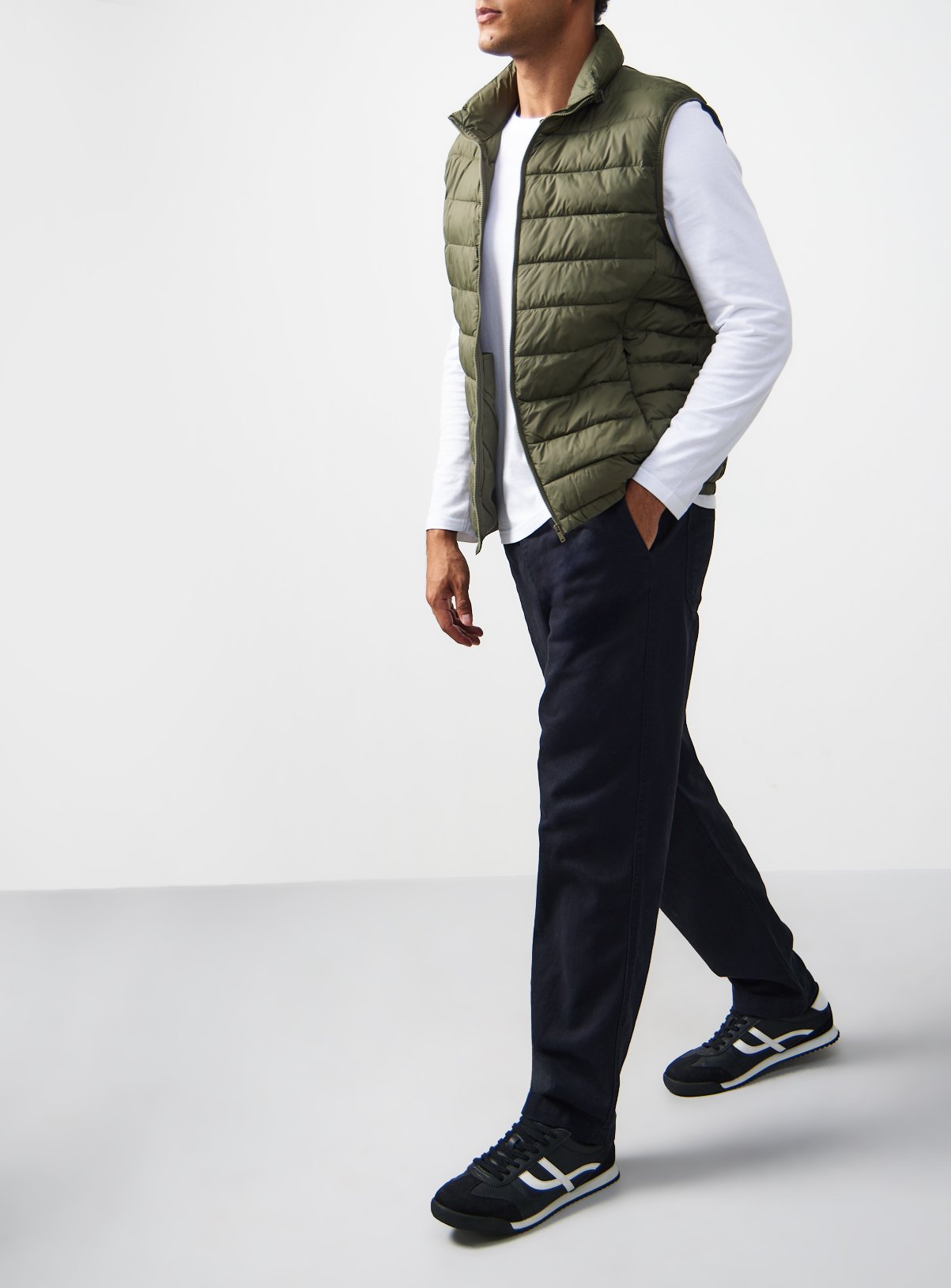 Khaki Padded Detachable Hood Gilet S - Image 3 thumbnail