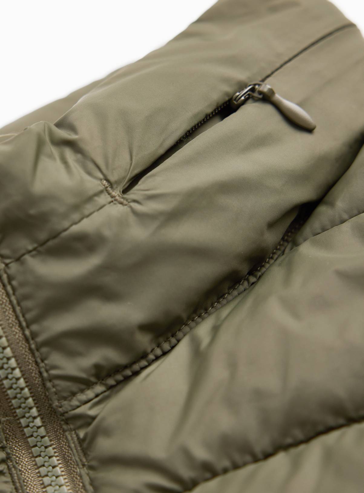 Khaki Padded Detachable Hood Gilet S - Image 5
