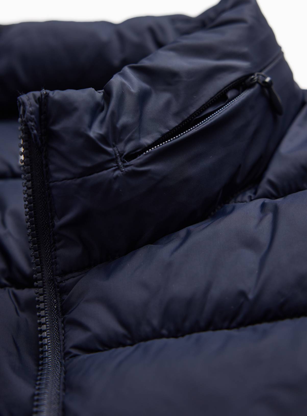 Navy Padded Detachable Hood Gilet M - Image 5