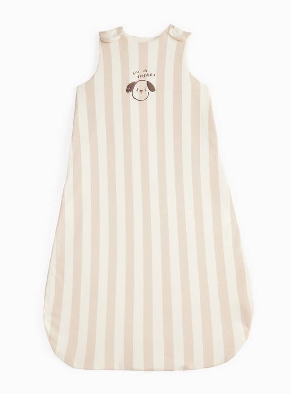 Cream Stripe Dog Print 1.5 Tog Sleeping Bag 12-18 months
