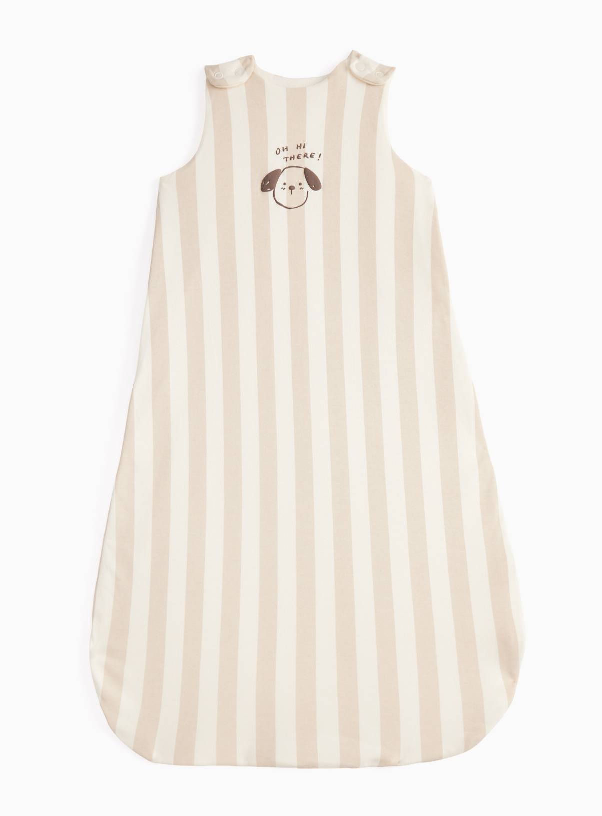 Cream Stripe Dog Print 1.5 Tog Sleeping Bag 0-6 Months - Image 1