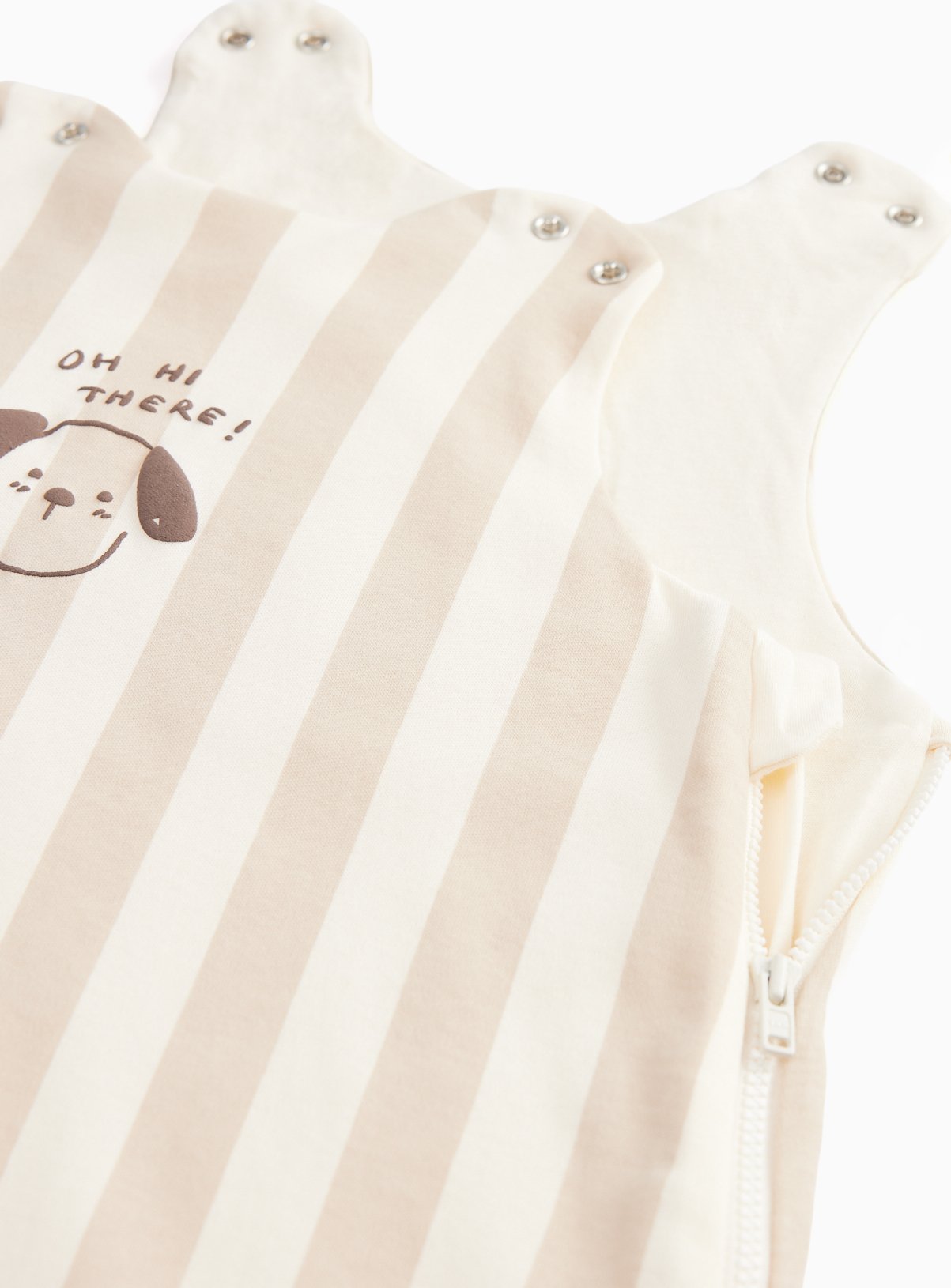 Cream Stripe Dog Print 1.5 Tog Sleeping Bag 0-6 Months - Image 2 thumbnail