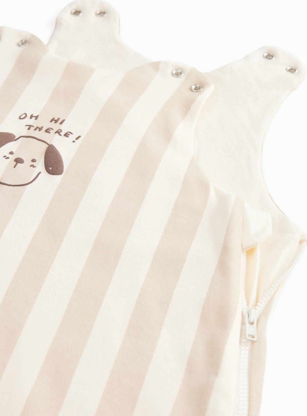 Cream Stripe Dog Print 1.5 Tog Sleeping Bag 0-6 Months - Image 2