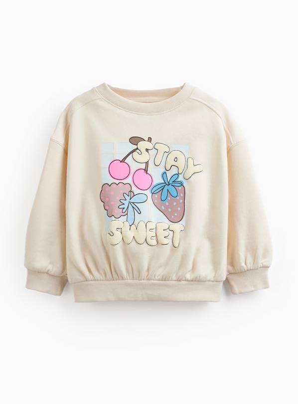 Cream Stay Sweet Graphic Sweatshirt 2-3 years