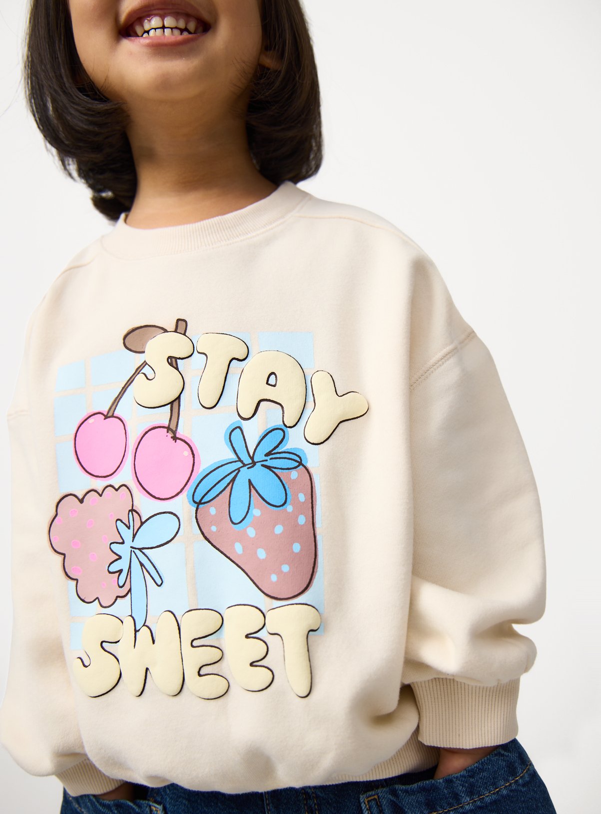Cream Stay Sweet Graphic Sweatshirt 7-8 years - Image 2 thumbnail