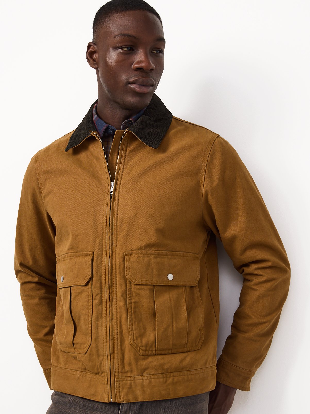Tan Corduroy Collar Jacket  XL - Image 1 thumbnail