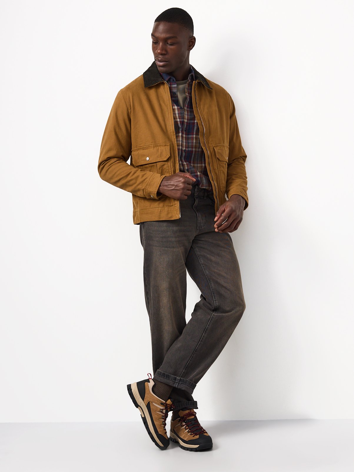 Tan Corduroy Collar Jacket  XL - Image 2 thumbnail