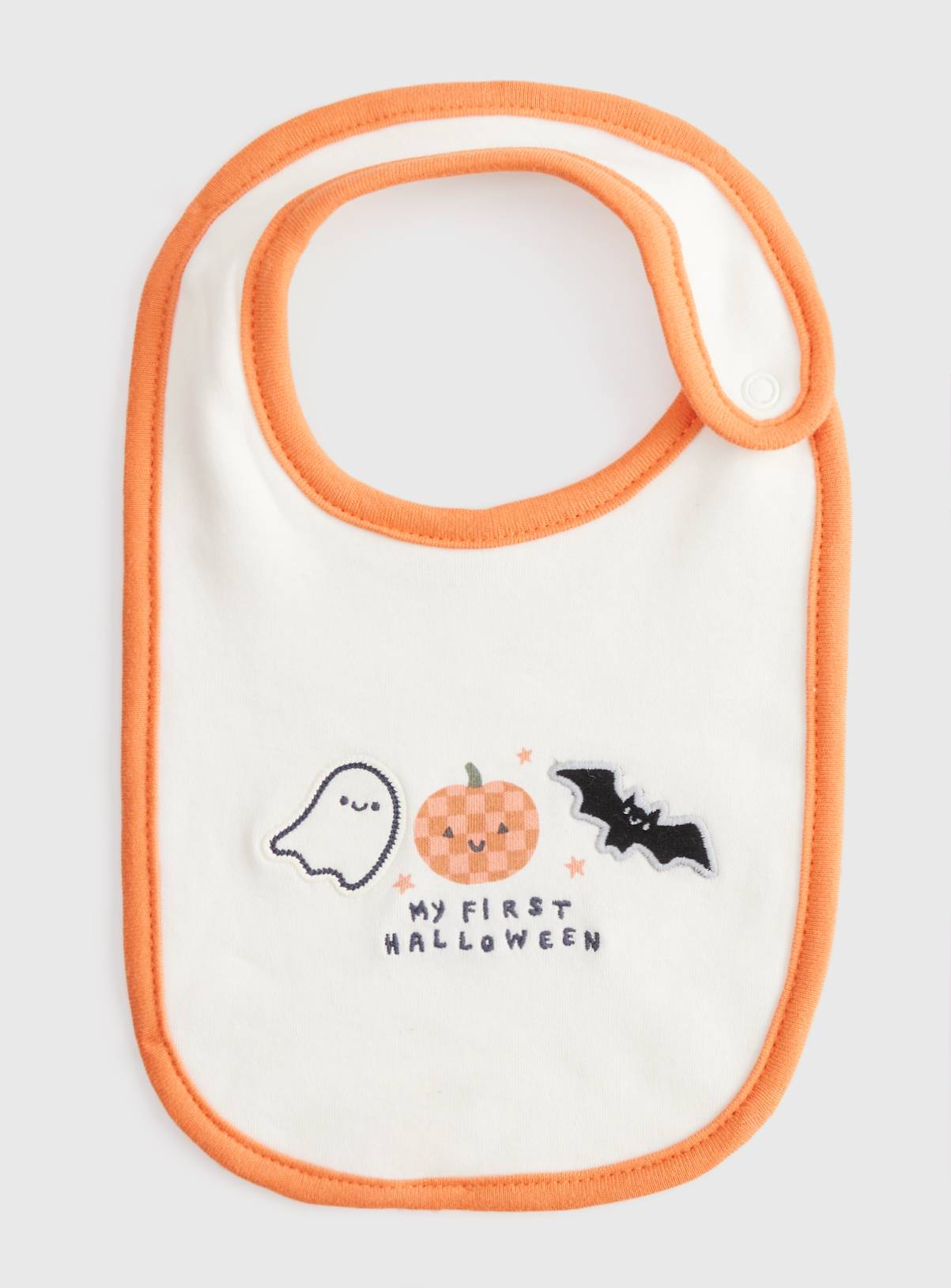 Cream My First Halloween Print Bib One Size - Image 1
