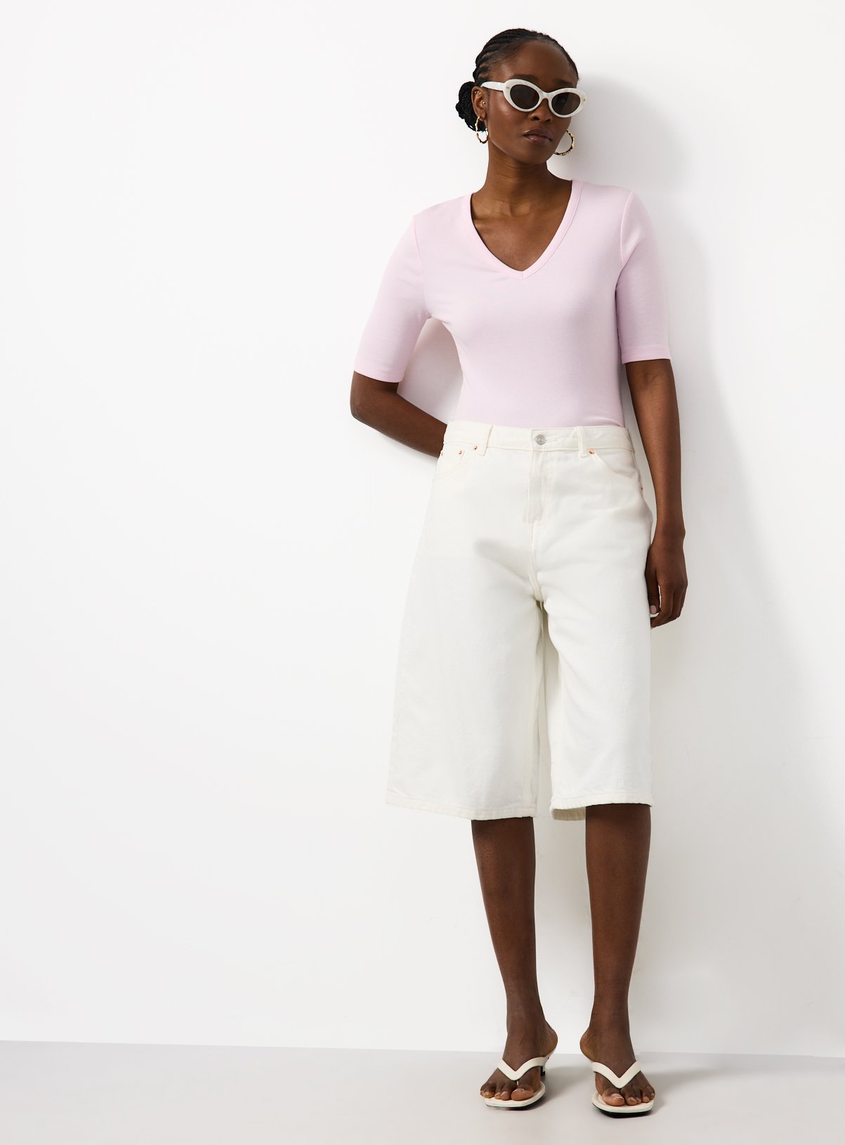 Pink Modal Ribbed Half Sleeve Top 16 - Image 2 thumbnail