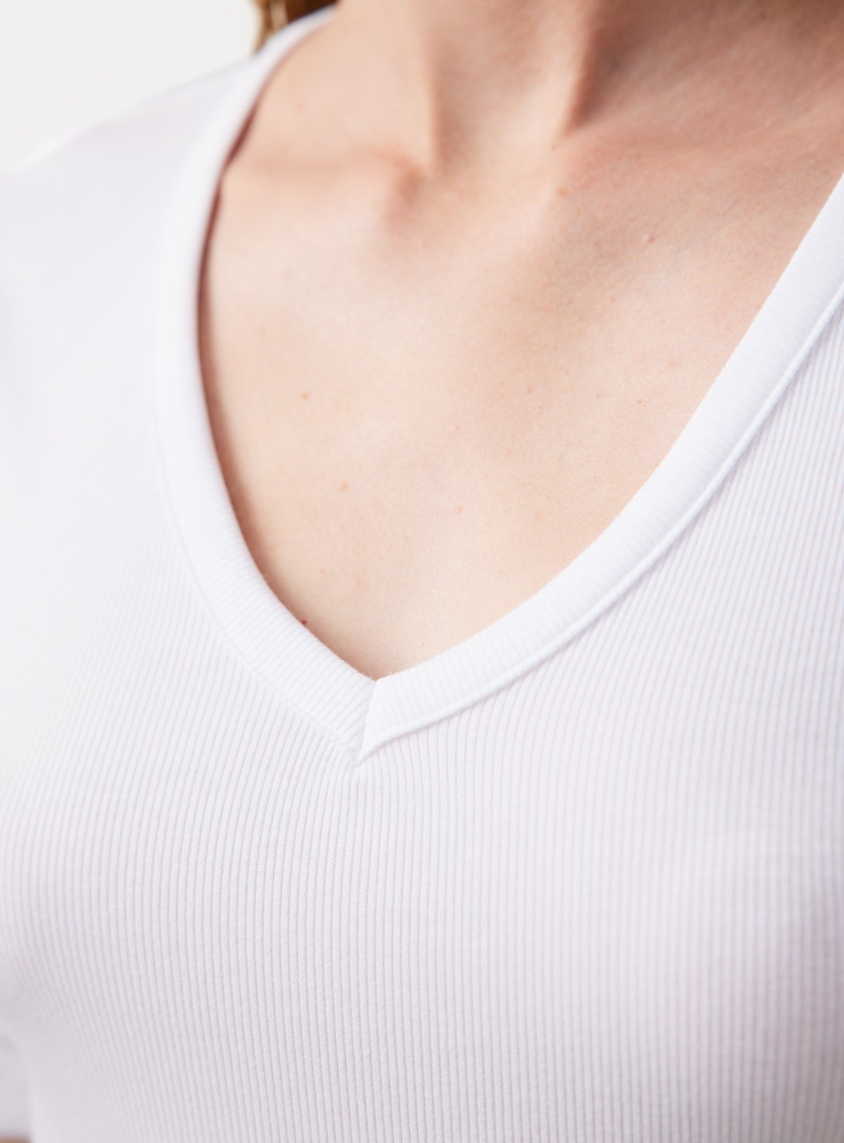 White Modal Ribbed Half Sleeve Top 16 - Image 3 thumbnail