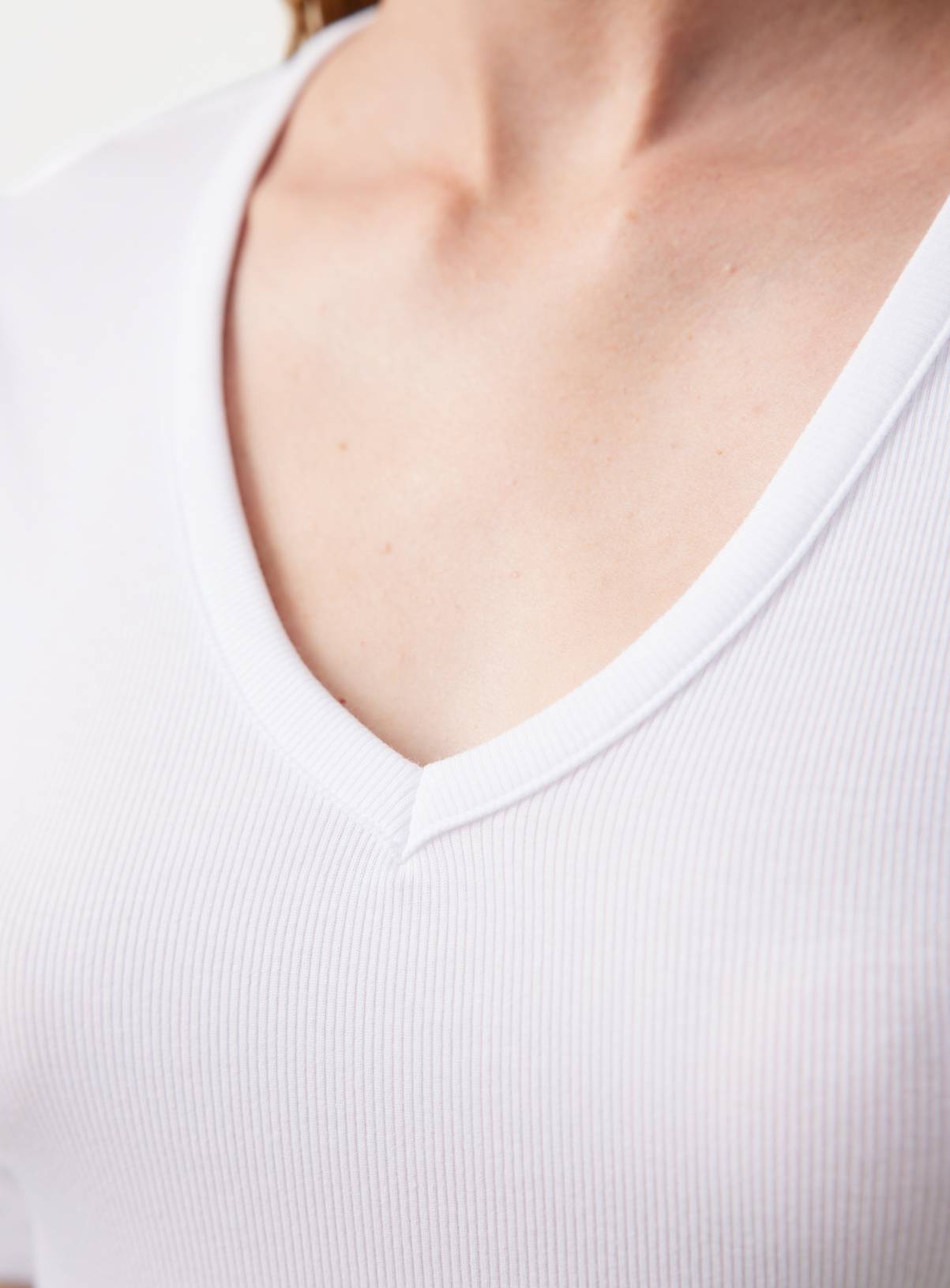 White Modal Ribbed Half Sleeve Top 16 - Image 3