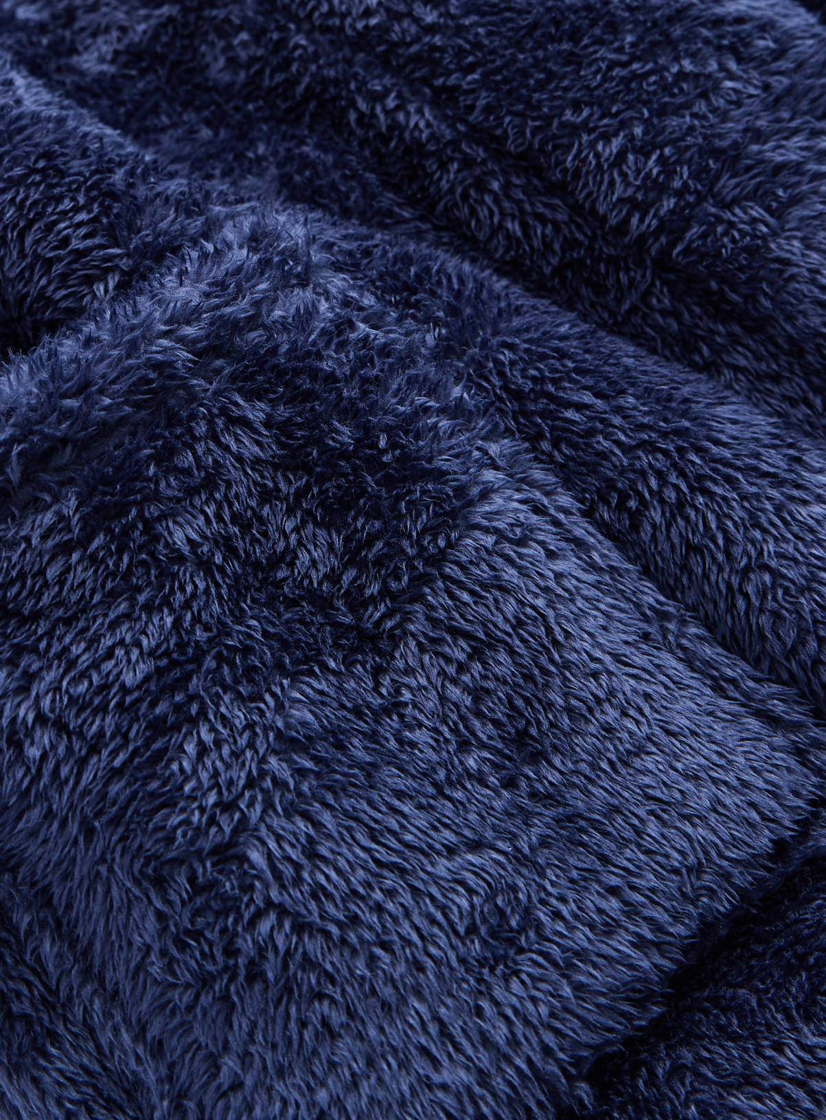 Navy Premium Fluffy Dressing Gown M - Image 4