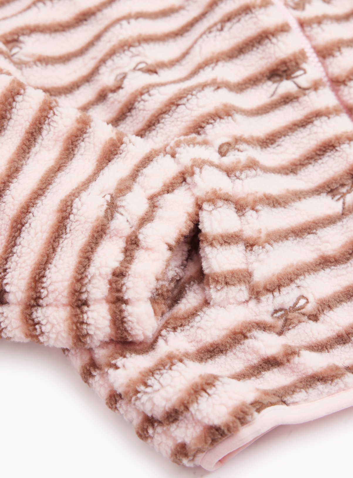 Pink Striped Borg Fleece Jacket 7-8 years - Image 2 thumbnail