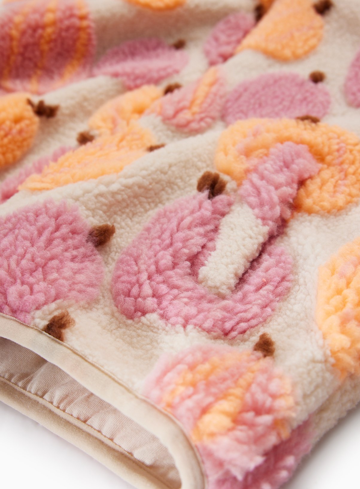 Cream Halloween Pumpkin Print Borg Jacket 2-3 years - Image 2 thumbnail