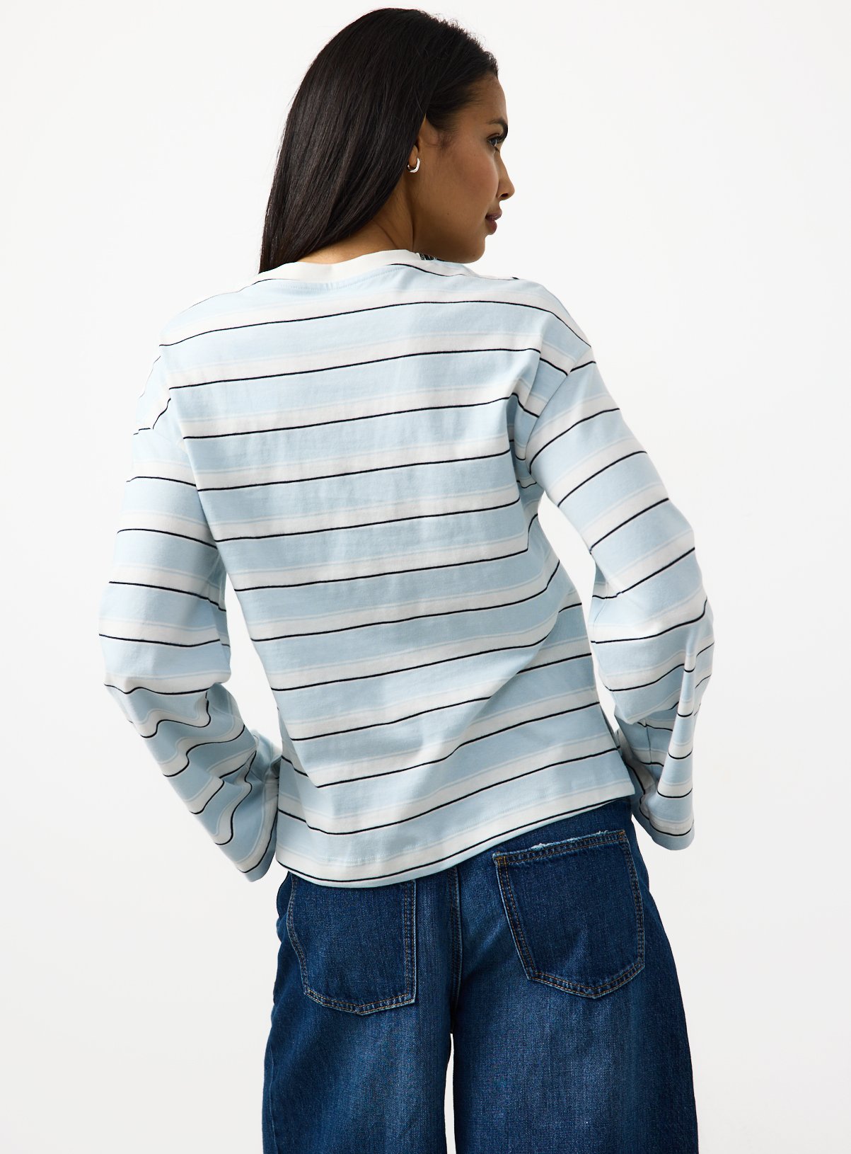 Blue Stripe New York Graphic Long Sleeve T-Shirt XXL - Image 4 thumbnail