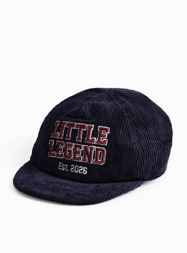 Navy Little Legend Graphic Corduroy Cap 1-2 years