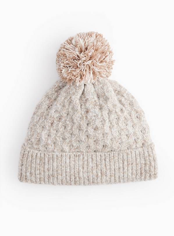 Grey Pom Detail Beanie Hat Up to 3 mths
