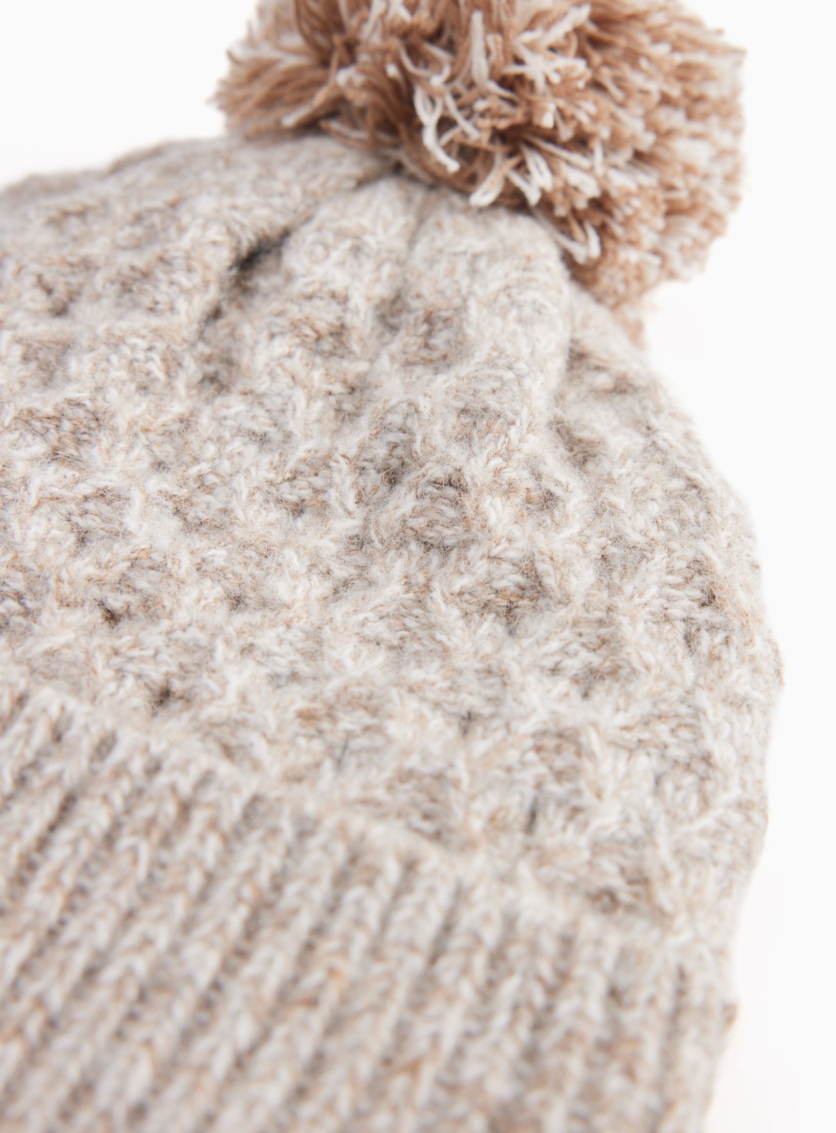 Grey Pom Detail Beanie Hat Up to 3 mths - Image 2 thumbnail