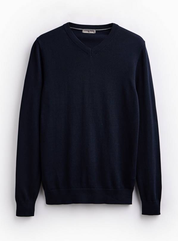 Navy V-Neck Jumper XXXL