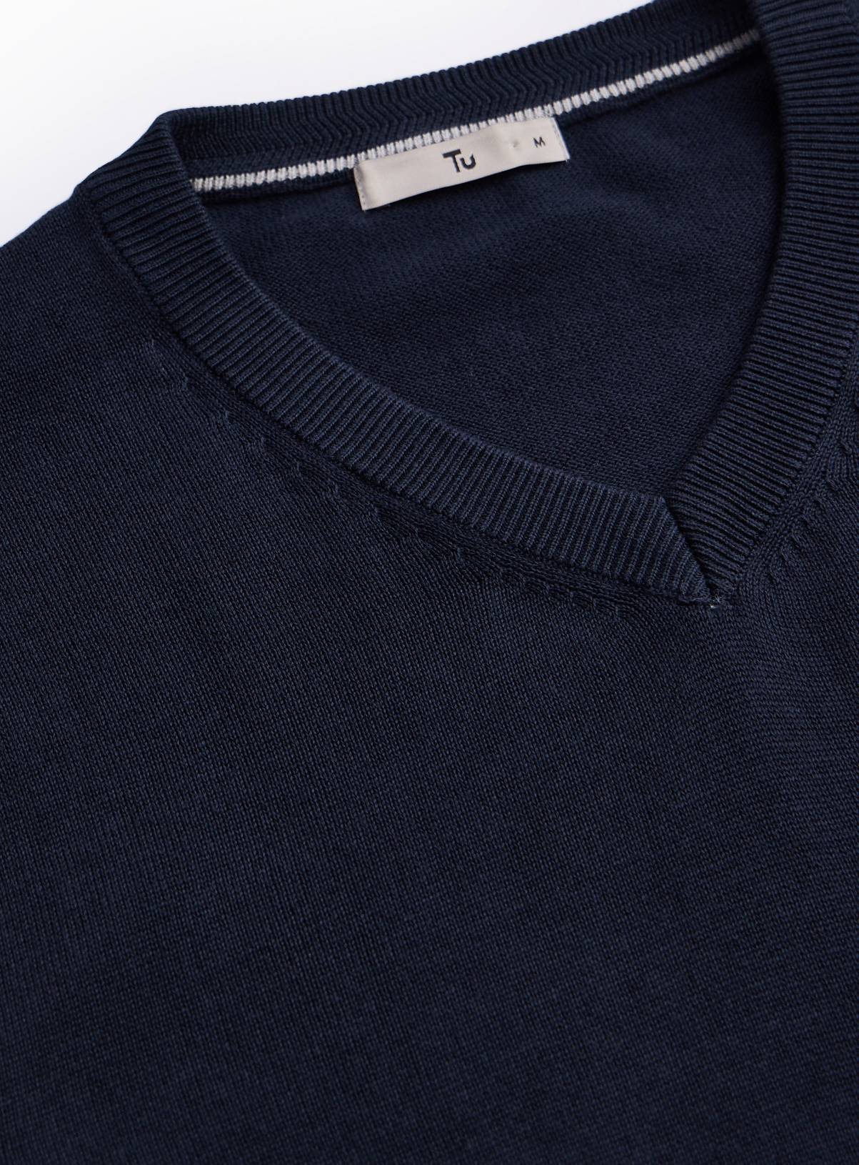 Navy V-Neck Jumper M - Image 4