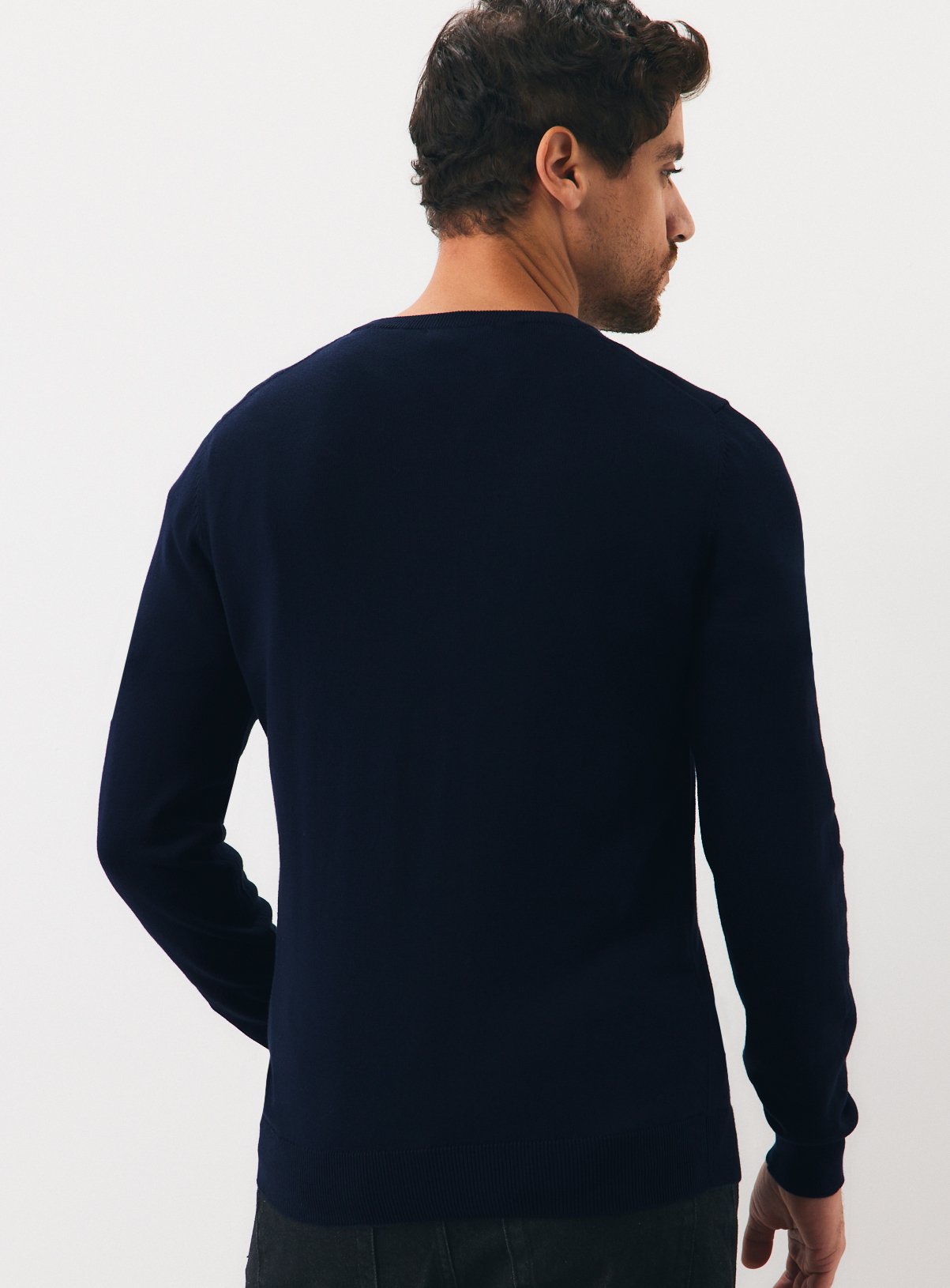 Navy V-Neck Jumper M - Image 5 thumbnail