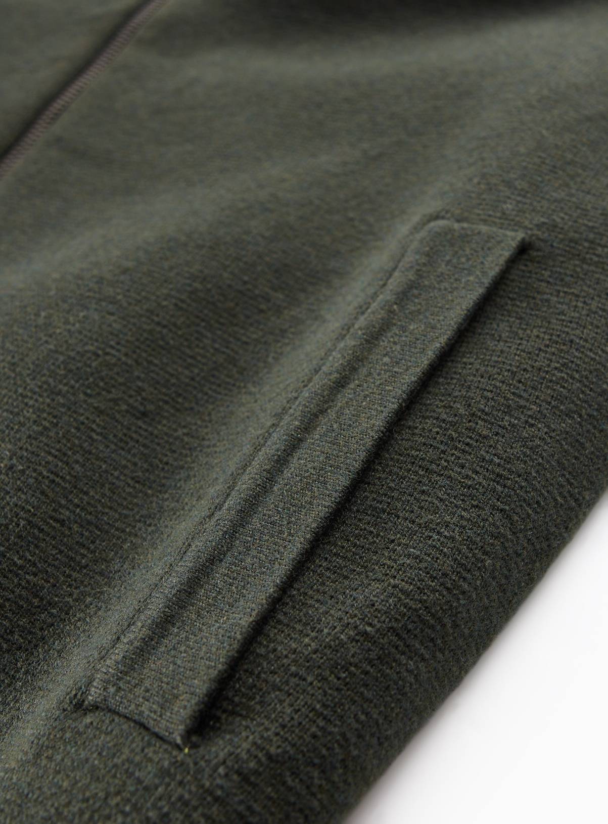 Khaki Collared Zip Through Jumper XXXL - Image 4