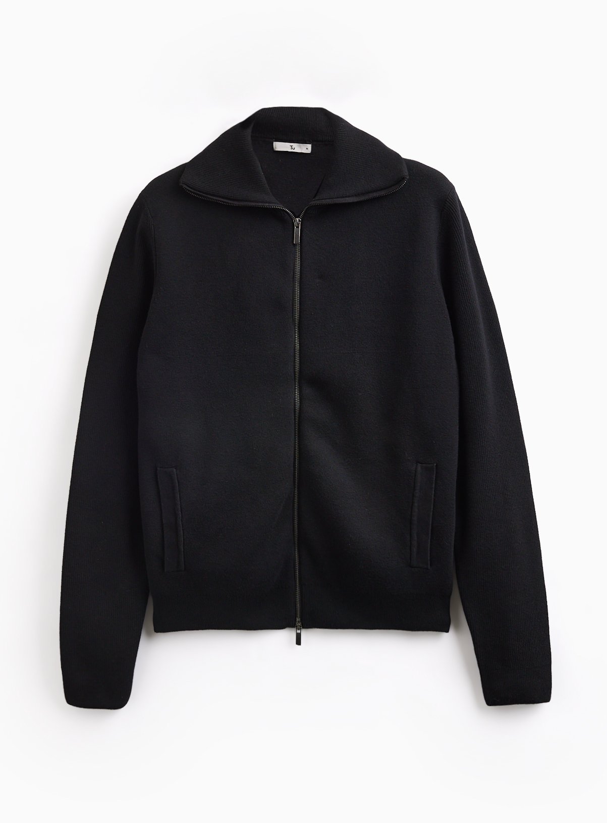 Black Collared Zip Through Jumper XXXL - Image 3 thumbnail