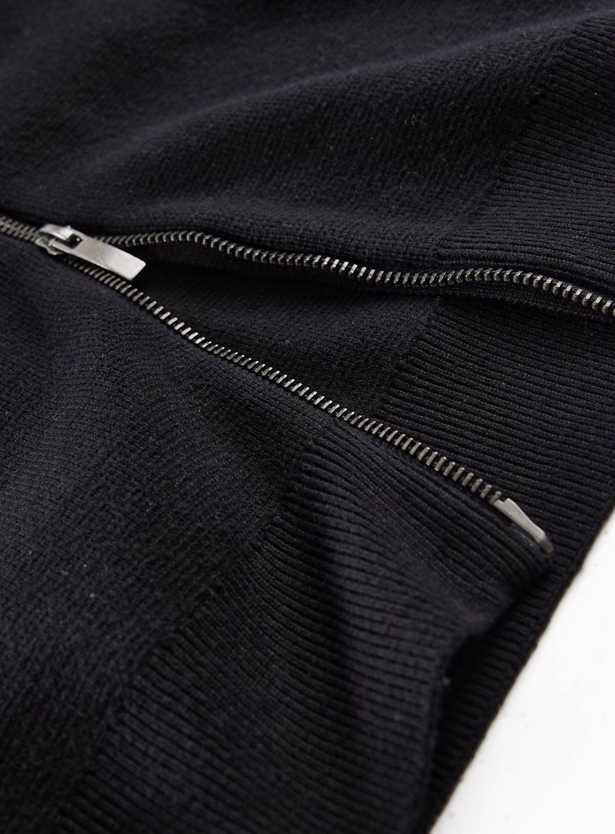 Black Collared Zip Through Jumper XXXL - Image 4
