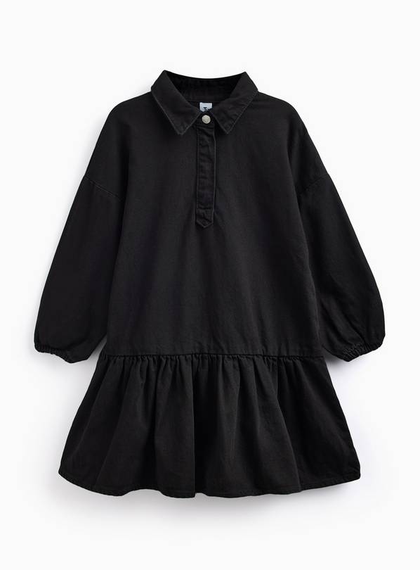 Black Denim Long Sleeve Shirt Dress 6 years