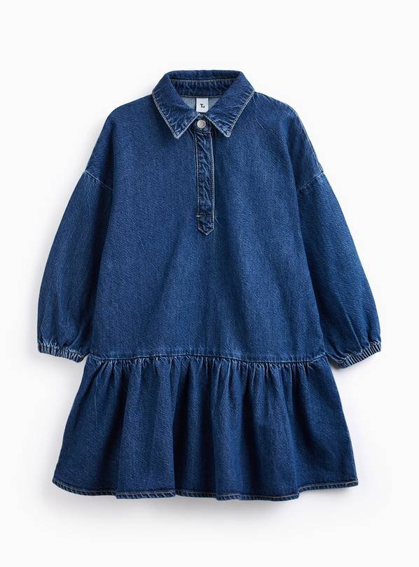 Blue Denim Long Sleeve Shirt Dress 8 years