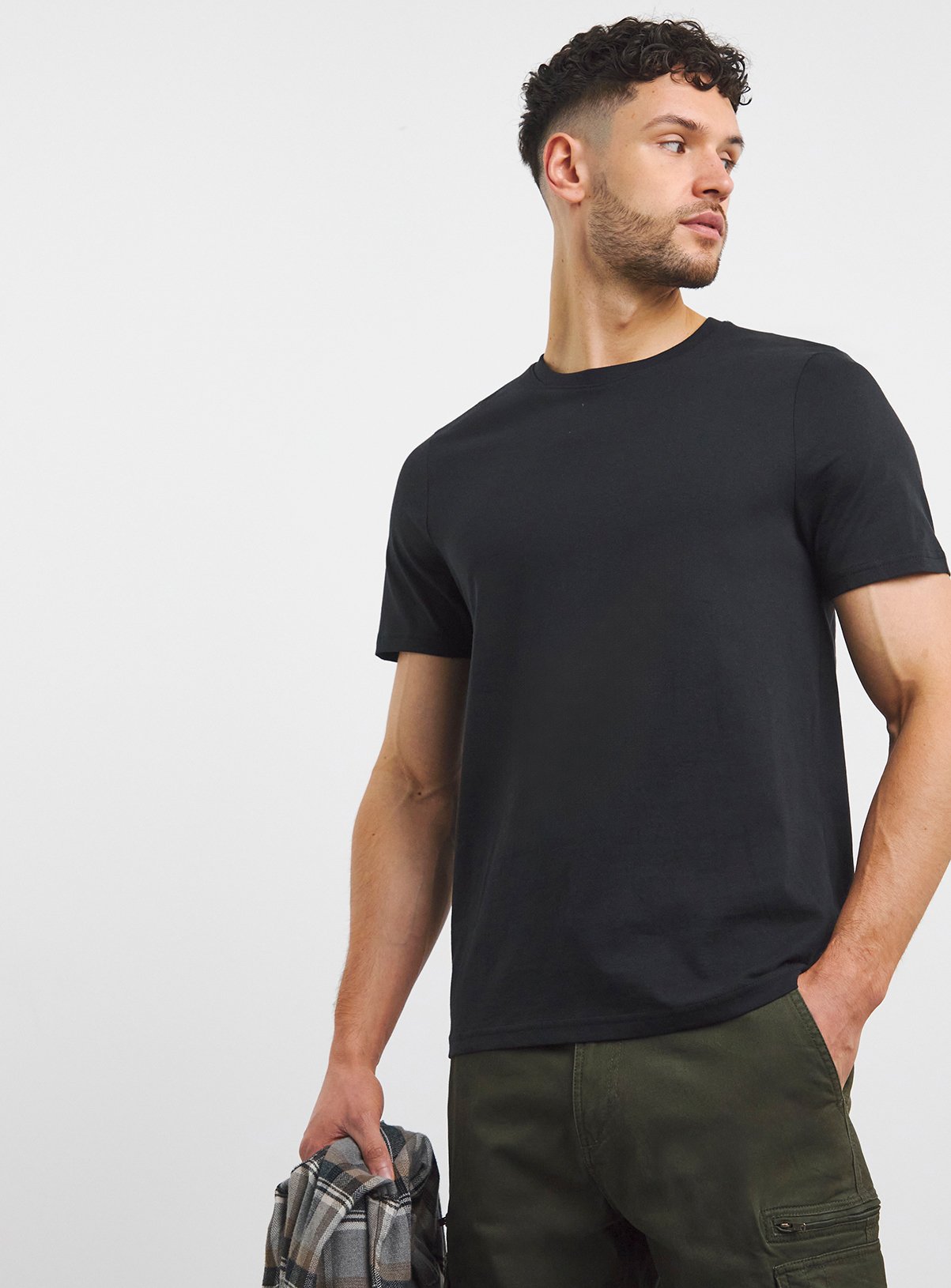 JACAMO 5 Pack Black Crew T Shirt Regular Length 1XL - Image 4 thumbnail