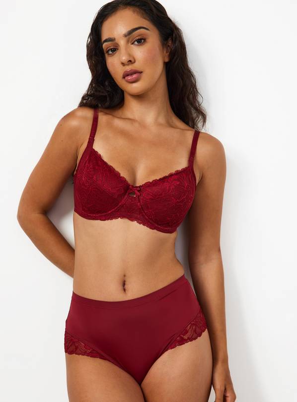 Red Fleur Lace Full Briefs 8