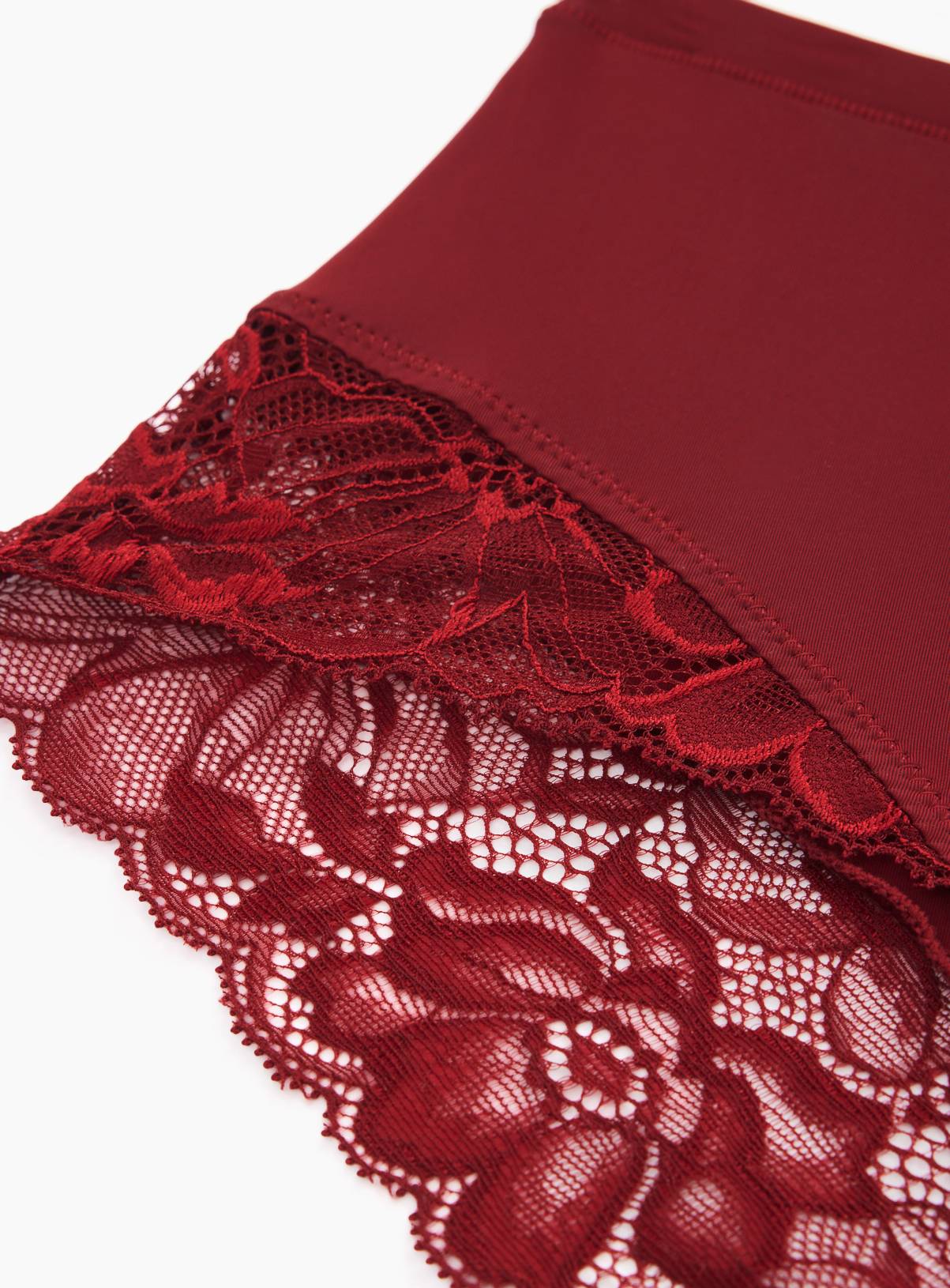 Red Fleur Lace Full Briefs 12 - Image 3