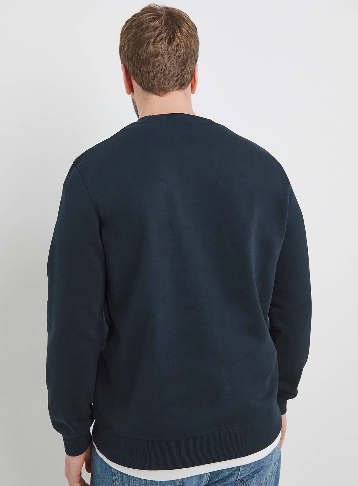 JACAMO Crew Neck Sweatshirt Long Navy S - Image 2