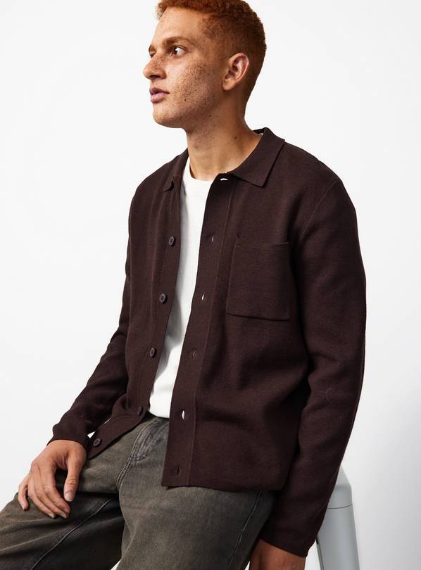 Brown Half Milano Button Through Cardigan XXXXL