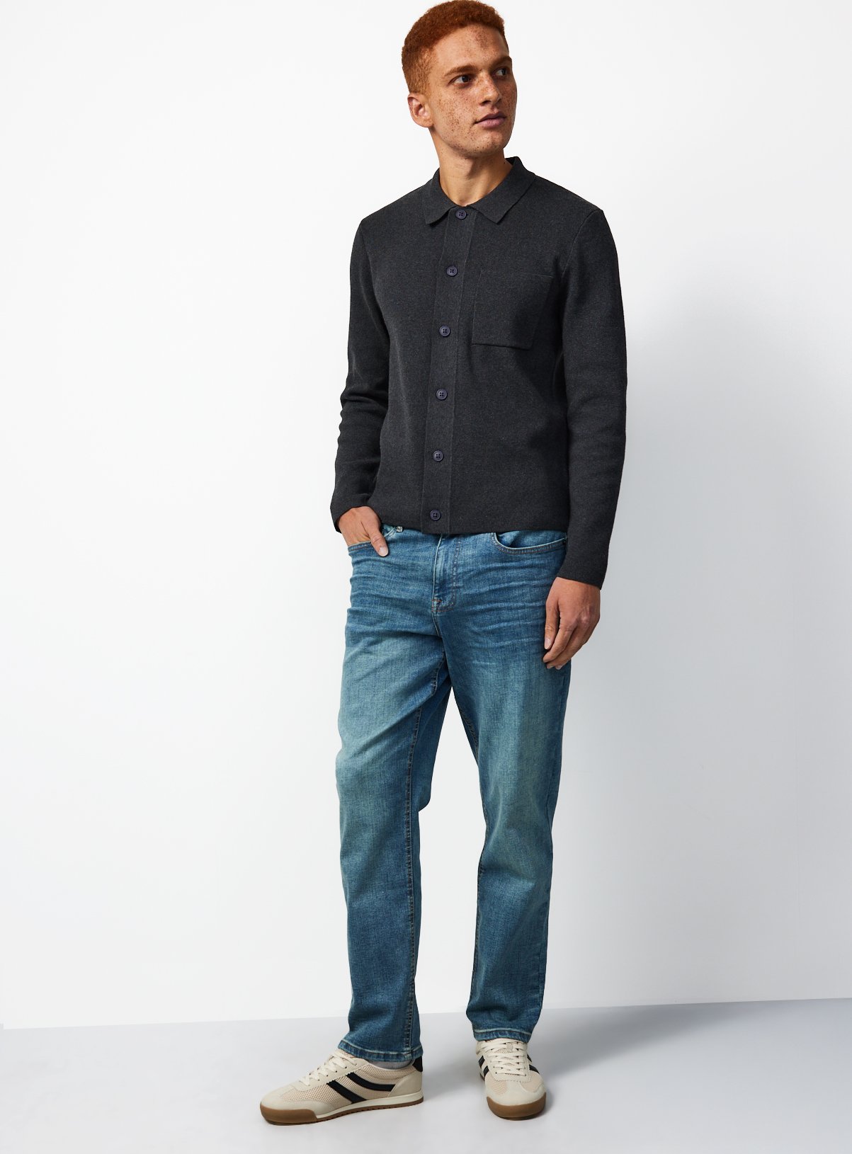 Charcoal Half Milano Button Through Cardigan S - Image 2 thumbnail