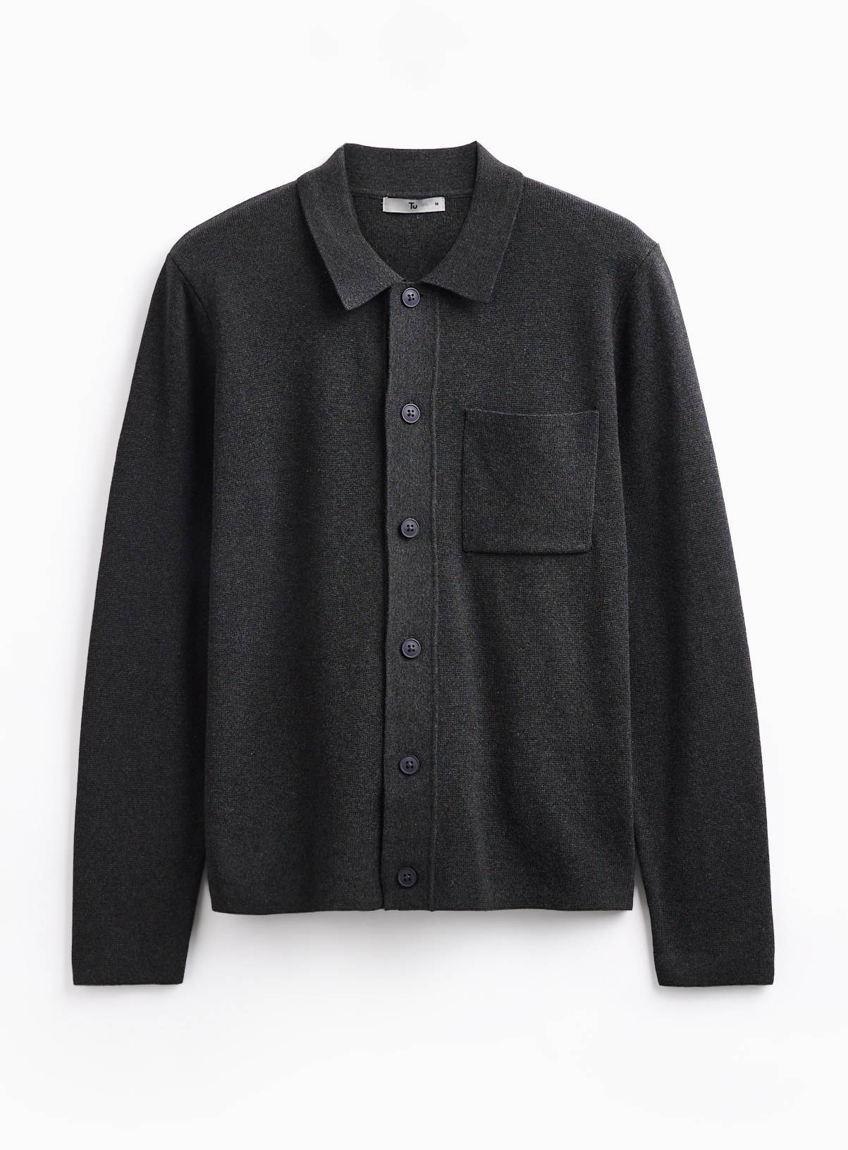 Charcoal Half Milano Button Through Cardigan S - Image 3