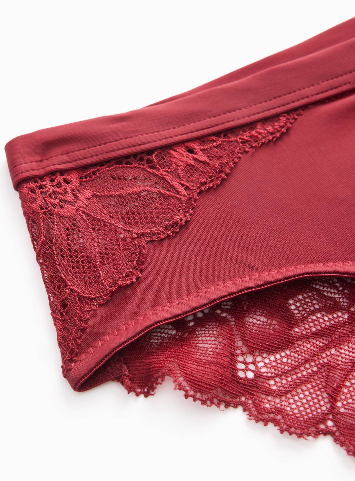 Red Fleur Lace Brazilian Knickers 20 - Image 3
